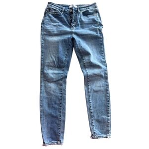 Judy Blue High Rise Skinny Jeans Size 9/29 Button Fly Raw Hem